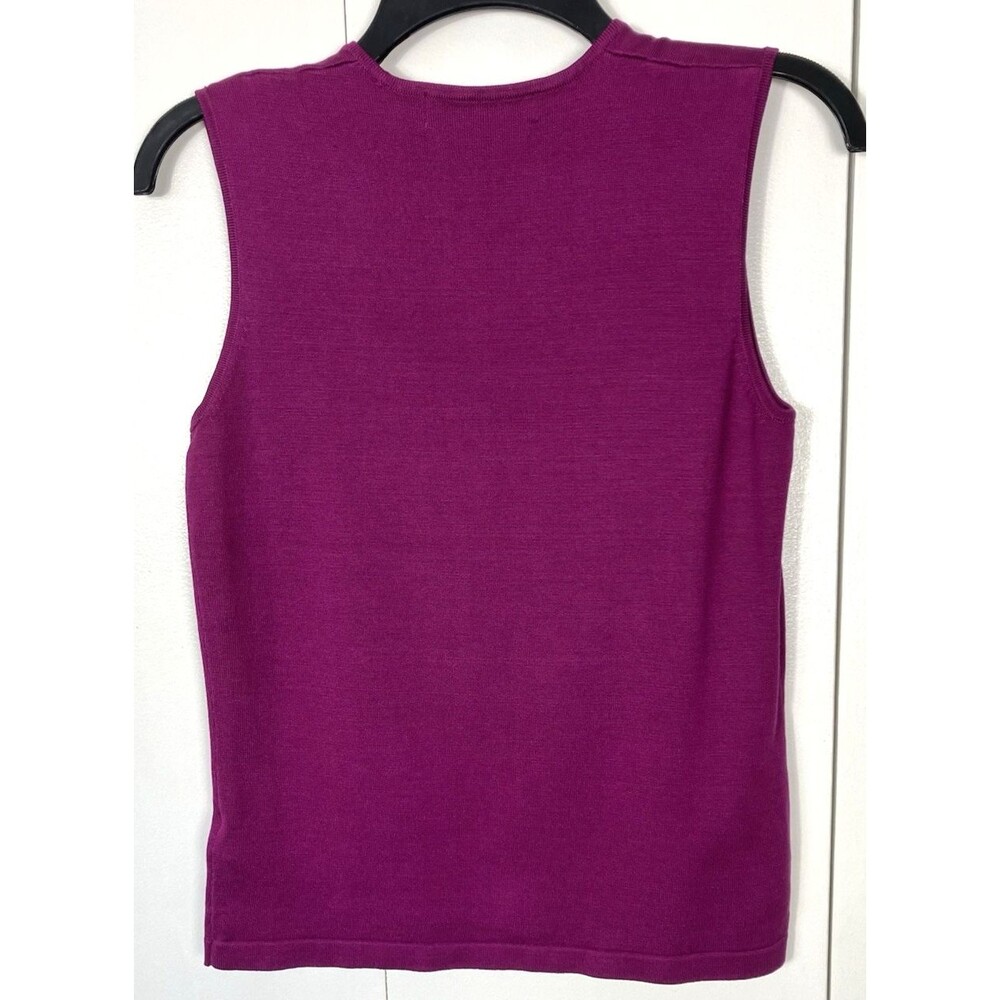 Jones New York Womens Silk Blend Tank Sweater Fushia Size M - Picture 4 of 4